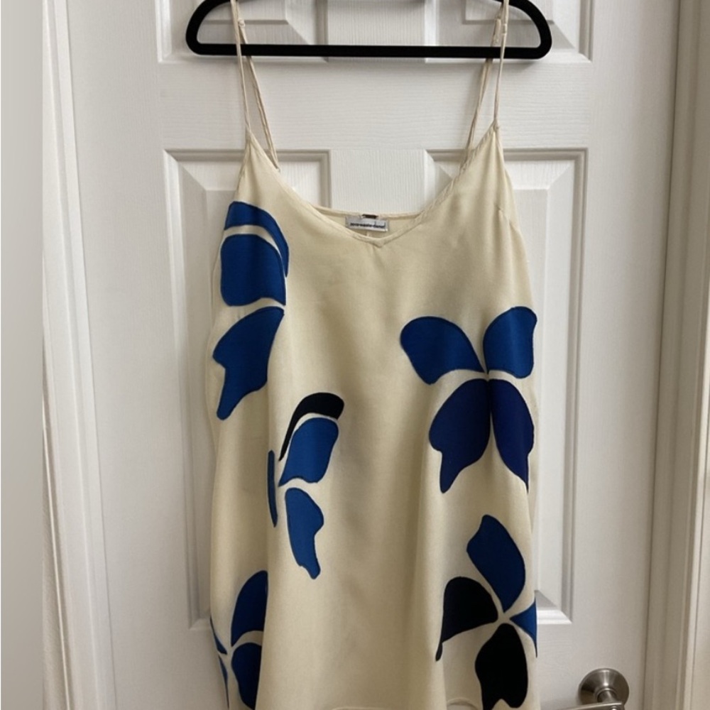 Free People Cream Mini Dress with Blue Floral Print